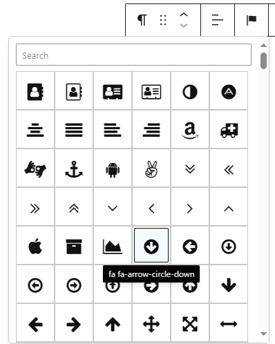 Choose icons to insert